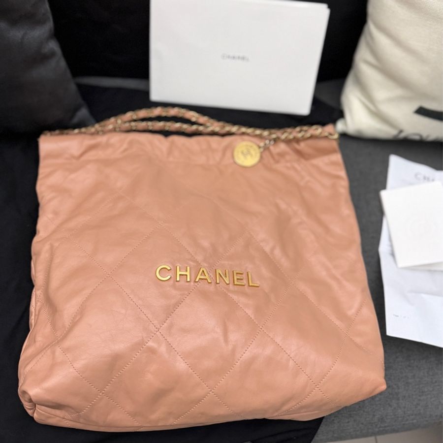chanel22bag medium 23C 香奈兒垃圾包中號 焦糖色-1