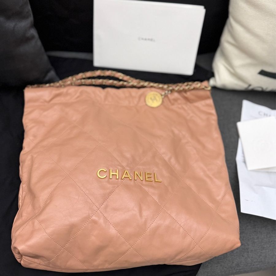 chanel22bag medium 23C 香奈兒垃圾包中號 焦糖色-6