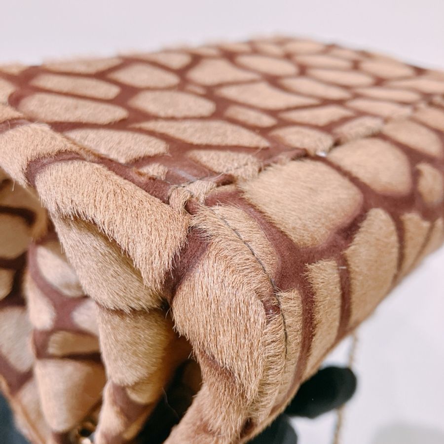 TK1343 CHANEL 香奈兒長頸鹿花紋馬毛手鏈包包 GIRAFFE PRINT PONY HAIR ACCORDION REISSUE 2.55 FLAP BAG-6