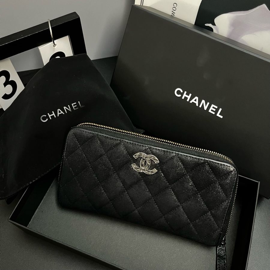 (極稀有) Chanel 香奈兒 小羊皮 菱格紋 長夾 皮夾 錢包-1