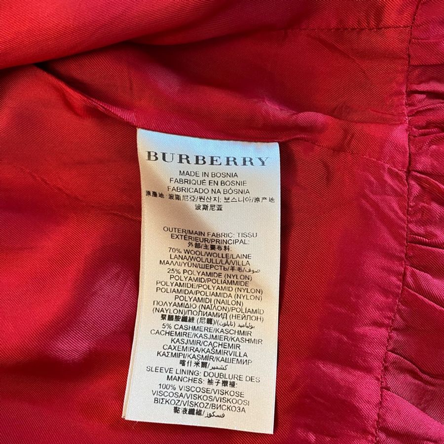 紅運穿搭～BURBERRY BRIT雙排扣修身洋裝式羊毛大衣外套-8