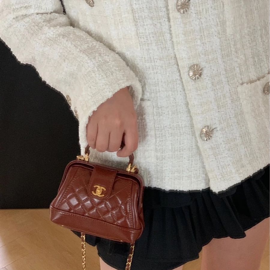 香奈兒Chanel 24a Doctor醫生包 手提包 斜背包 焦糖金釦-3