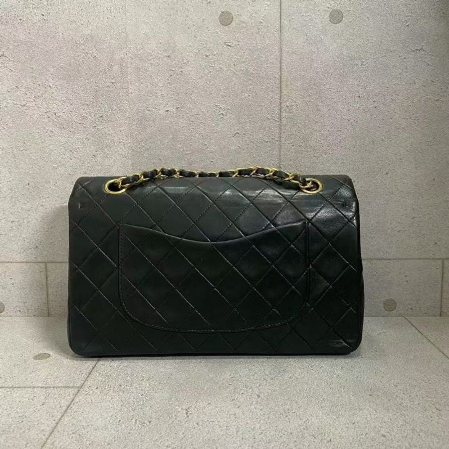 CHANEL CF25 中古黑金羊皮 1開 配件保卡塵袋 細節私訊詢問-1