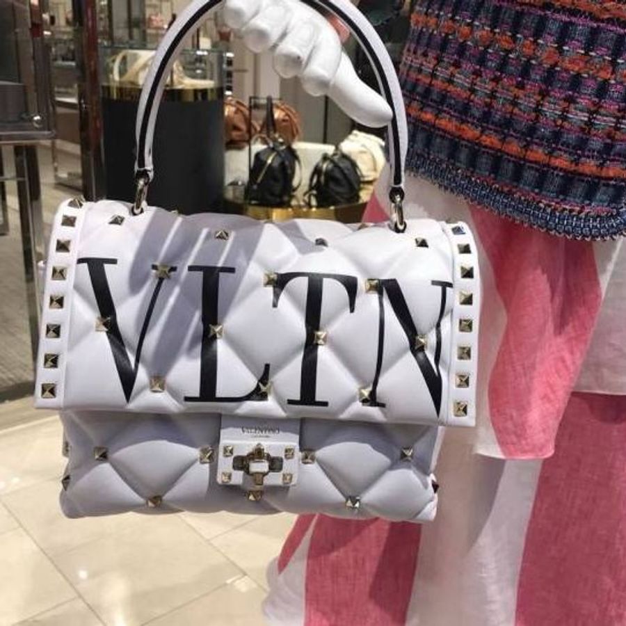 Valentino VLTN 塗鴉小牛皮 Candystud 包 白色【最後折扣】-3