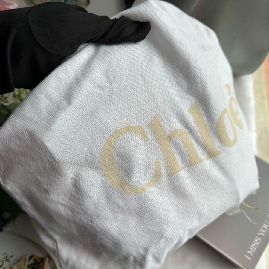 CHLOE Sense 標誌刺繡牛皮編織小款二用包(焦糖色)-23