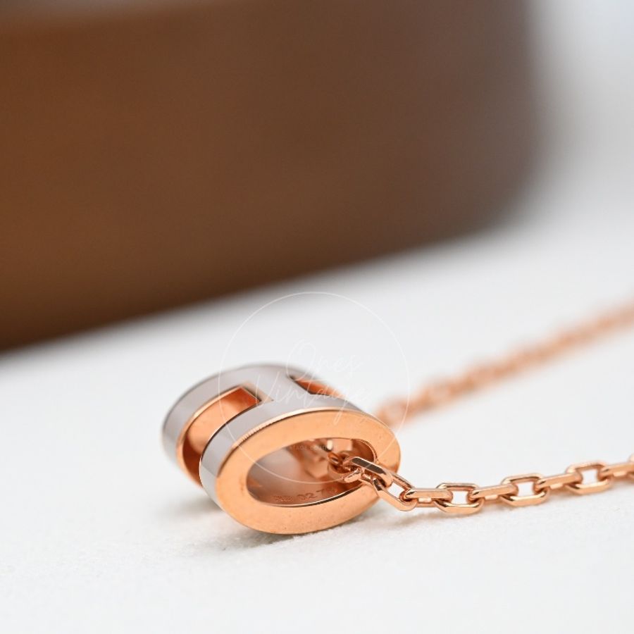 [Brand New] Hermes Rose Gold Mini Pop H Necklace-31