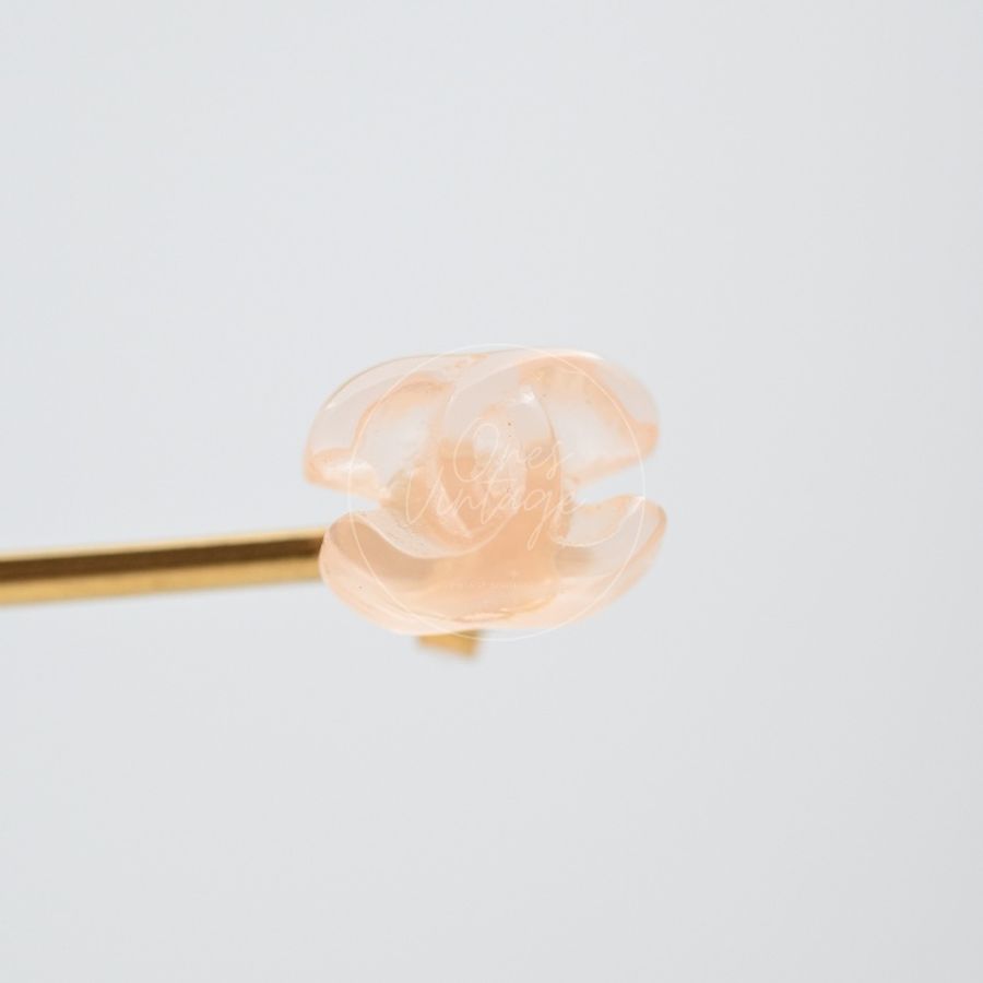 [Pre-owned] Chanel CC Logo Earrings Coral Pink-22