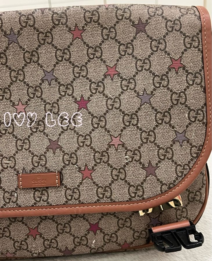 GUCCI 201732 造型 星星圖案 GG 斜背包 PVC 皮革 肩背包 斜背包 二手精品-28