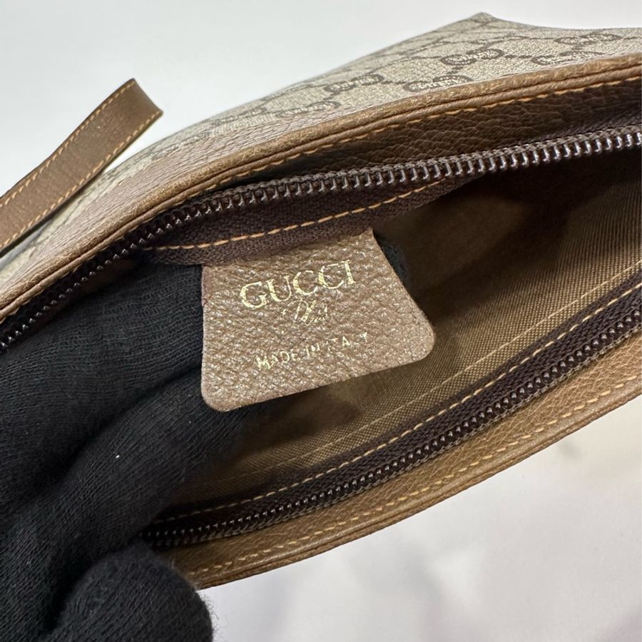 GUCCI Vintage Plus GG Monogram PVC手拿包 收納包 化妝包 鞋背包 手挽包 肩背包 皮包-17