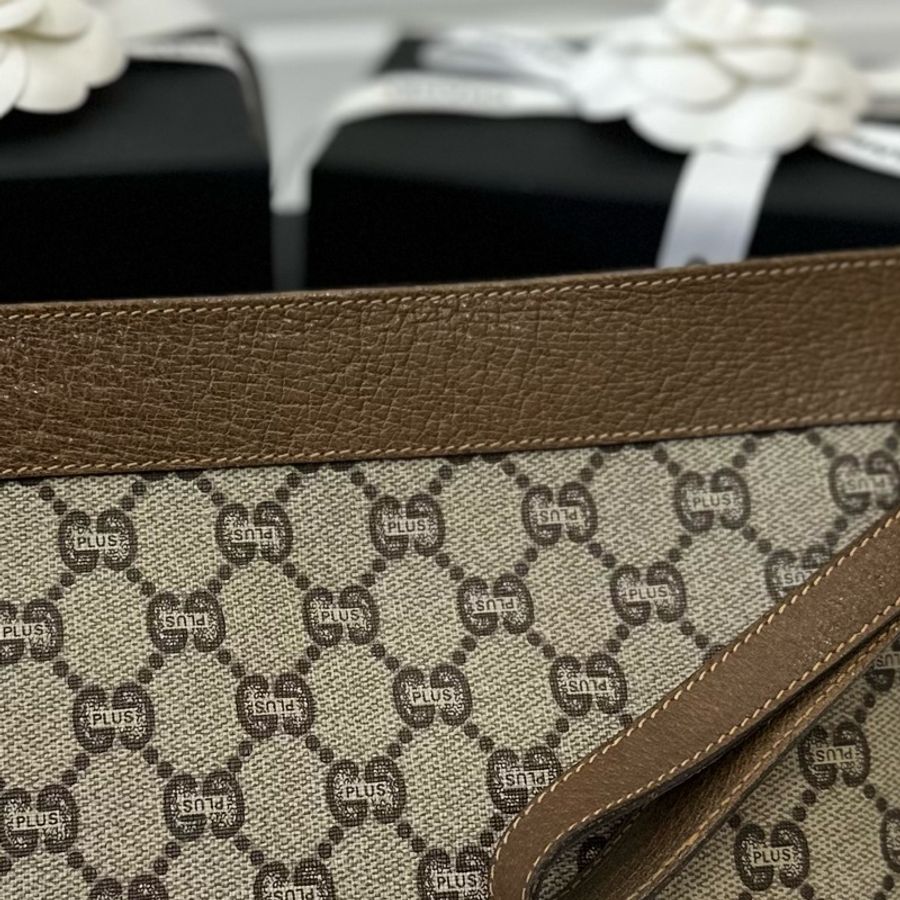 GUCCI Vintage Plus GG Monogram PVC手拿包 收納包 化妝包 鞋背包 手挽包 肩背包 皮包-23