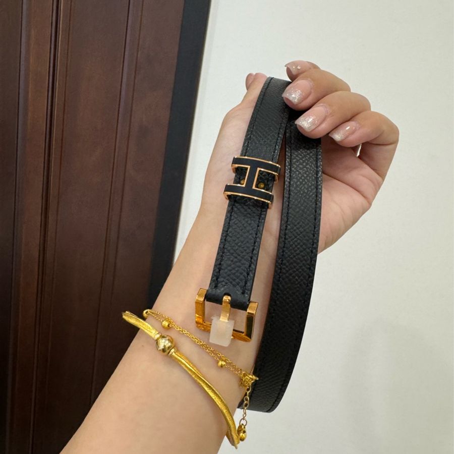 hermes 愛馬仕 Pop H 15 黑金 玫瑰金 腰帶 皮帶 腰封-4