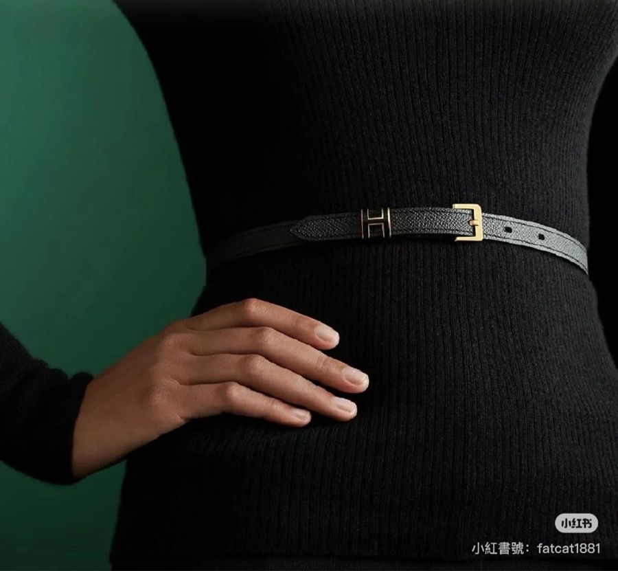 hermes 愛馬仕 Pop H 15 黑金 玫瑰金 腰帶 皮帶 腰封-10