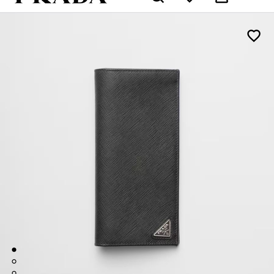 Prada 防刮牛皮對開黑色長夾-0