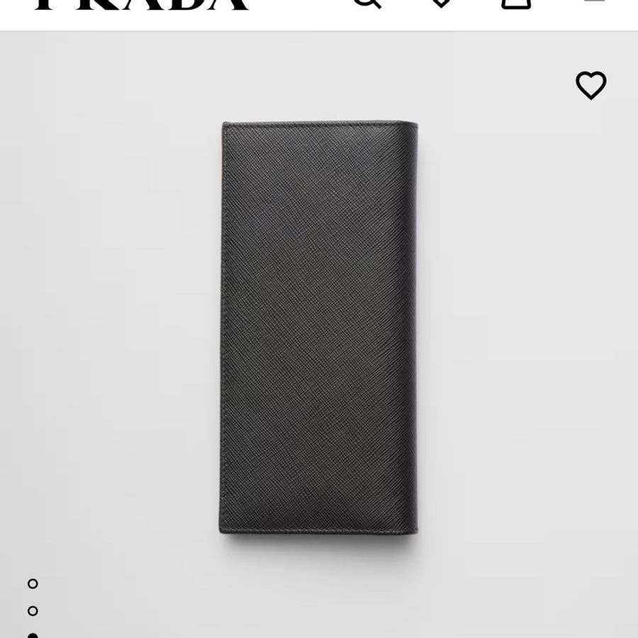 Prada 防刮牛皮對開黑色長夾-2