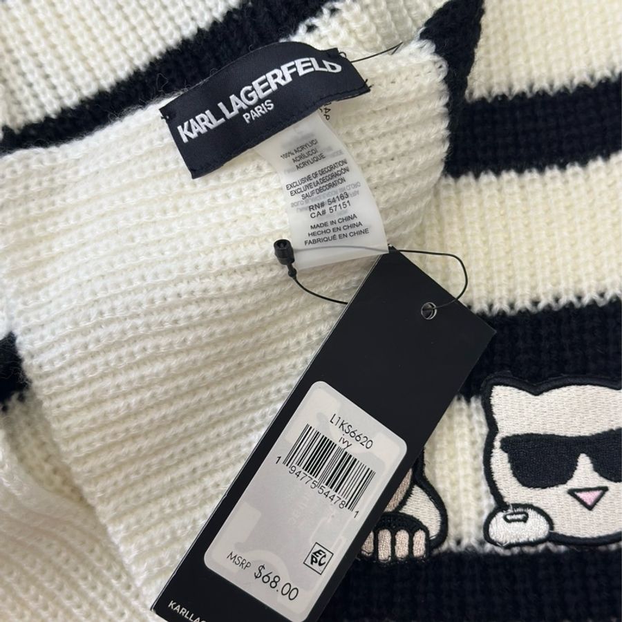 Karl Lagerfeld 卡爾拉格斐 Karl & Choupette 老佛爺 針織圍巾 圍巾-5