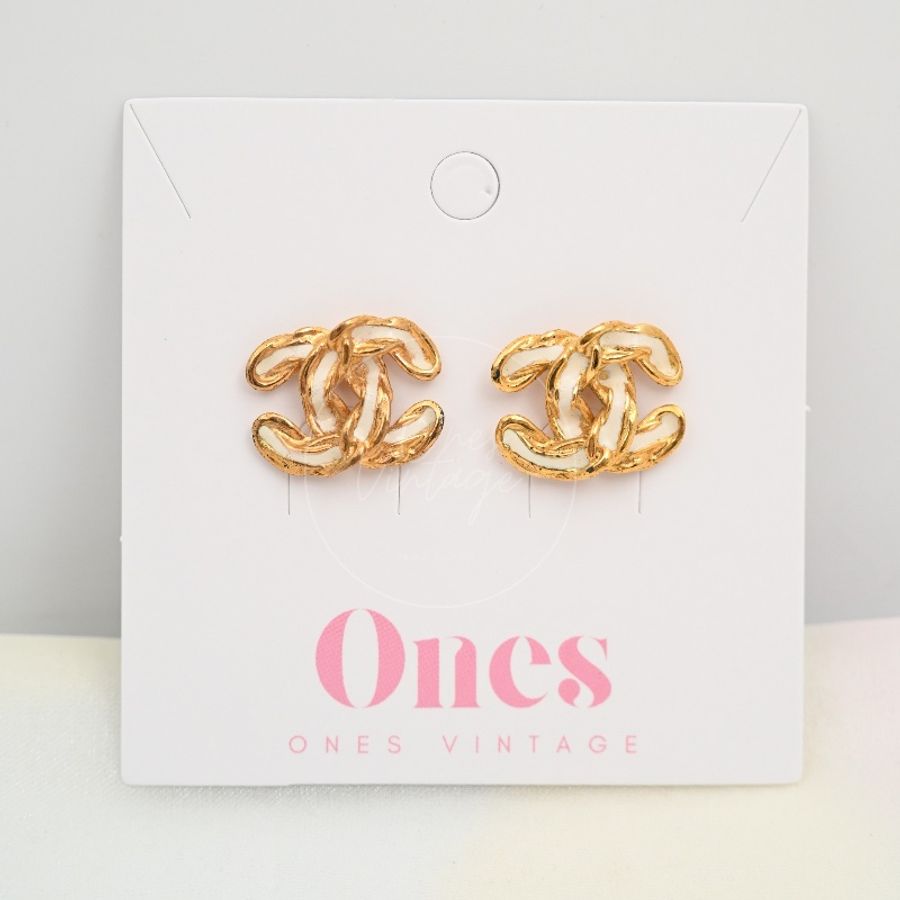 [Pre-owned] Chanel CC Logo Earrings Gold-5