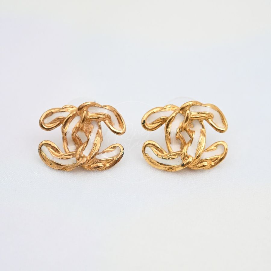 [Pre-owned] Chanel CC Logo Earrings Gold-7
