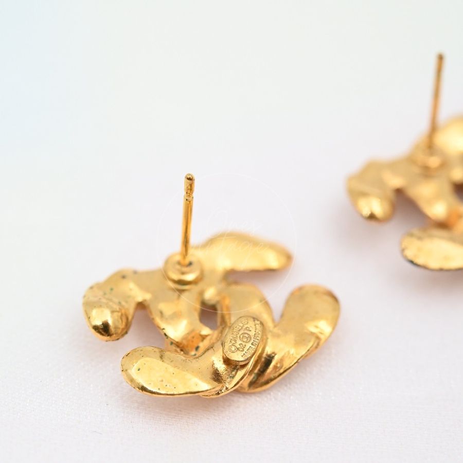 [Pre-owned] Chanel CC Logo Earrings Gold-26