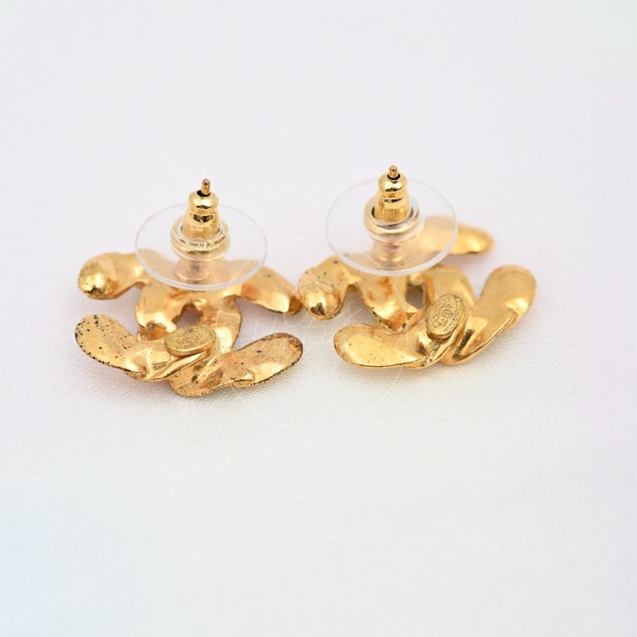 [Pre-owned] Chanel CC Logo Earrings Gold-28