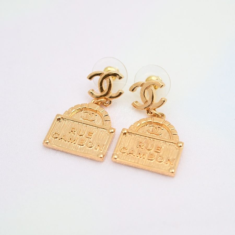 [Brand New] Chanel CC Rue Cambon Dangle Earrings-15