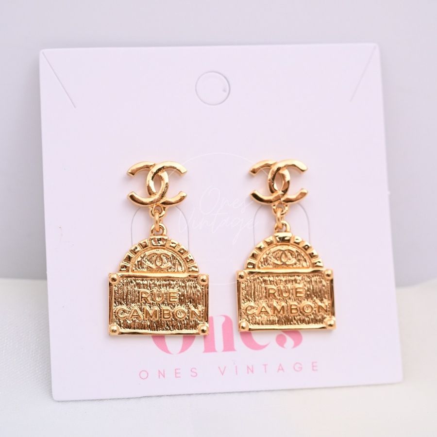 [Brand New] Chanel CC Rue Cambon Dangle Earrings-26