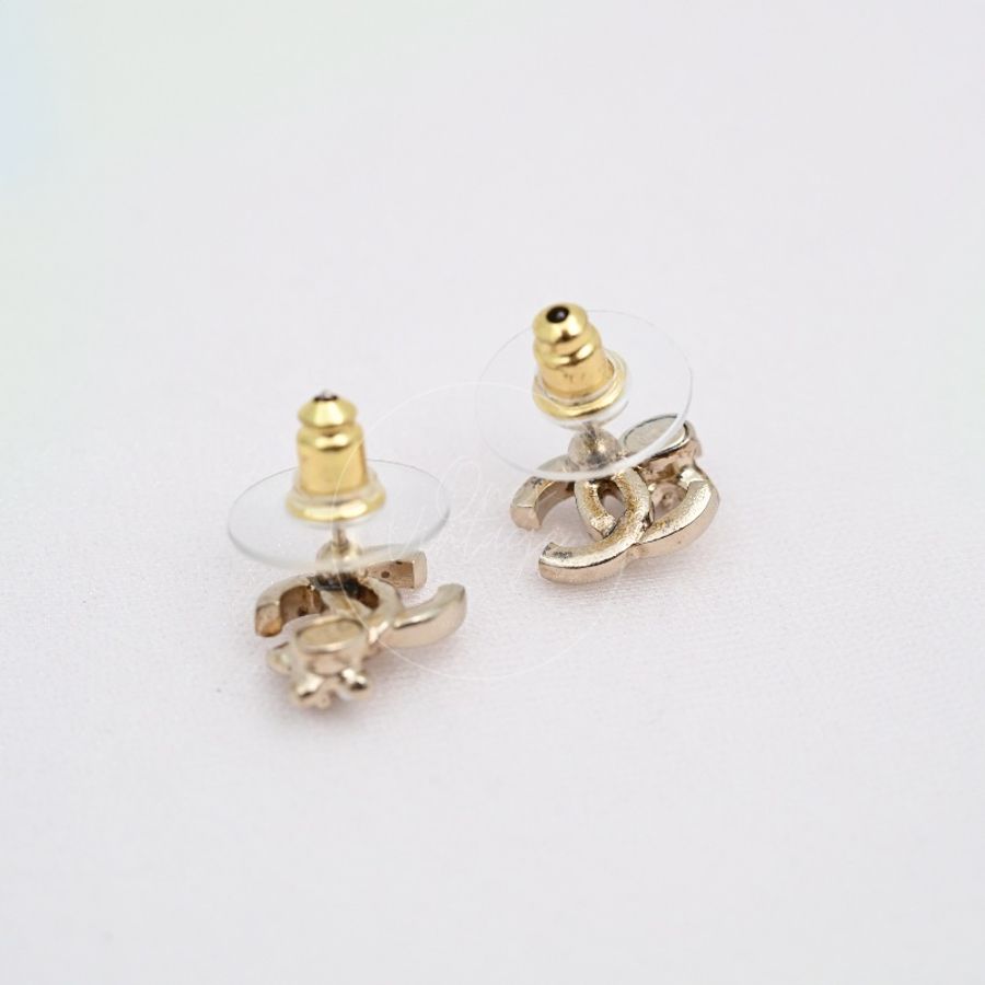 [Brand New] Chanel CC Pearl Lucky Clover Gold Earrings-1