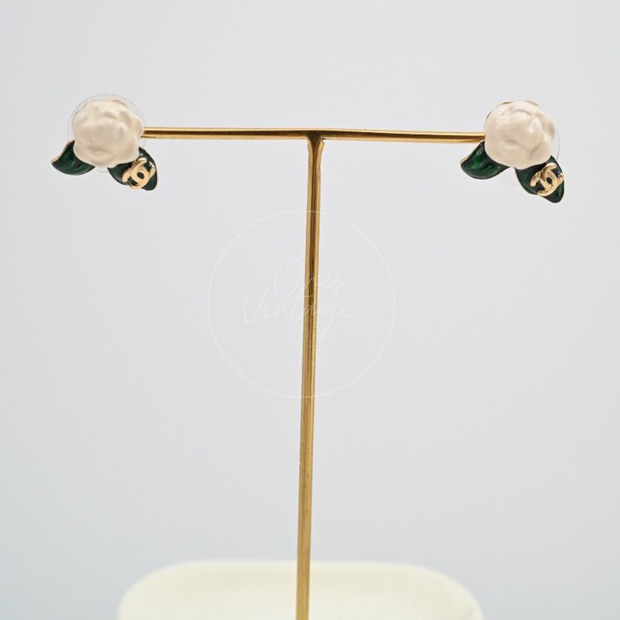 [Pre-owned] Chanel Camellia Earrings-14