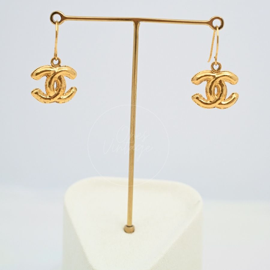 [Pre-owned] Chanel Vintage Gold Drop Earrings-2
