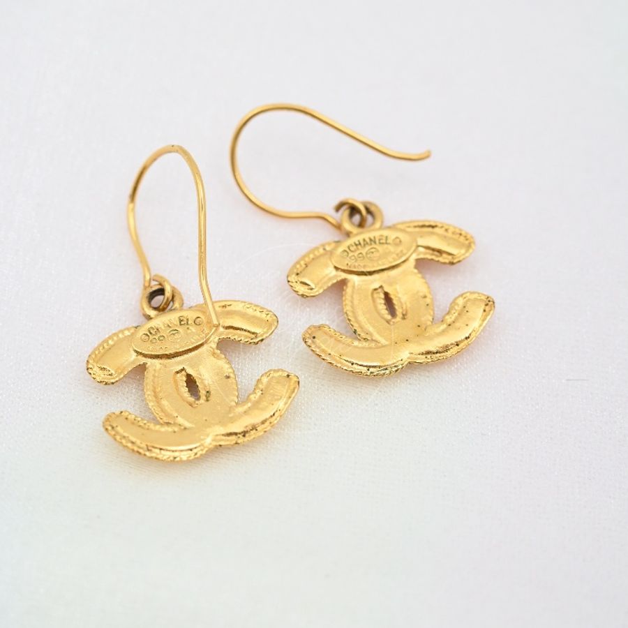 [Pre-owned] Chanel Vintage Gold Drop Earrings-8