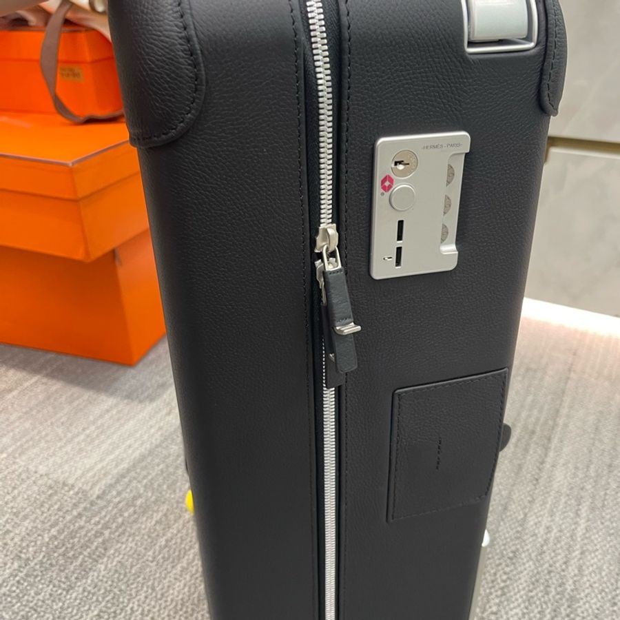 Hermes 愛馬士 suitcase 行李箱 黑色布+皮-2