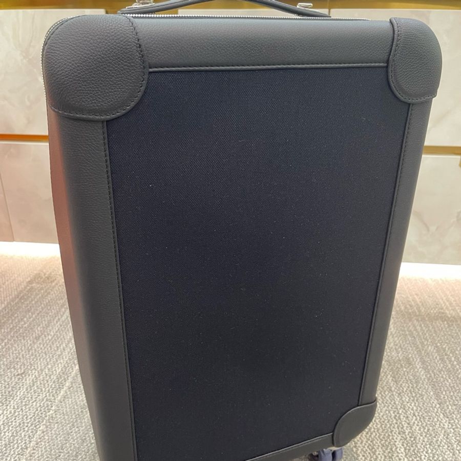 Hermes 愛馬士 suitcase 行李箱 黑色布+皮-5