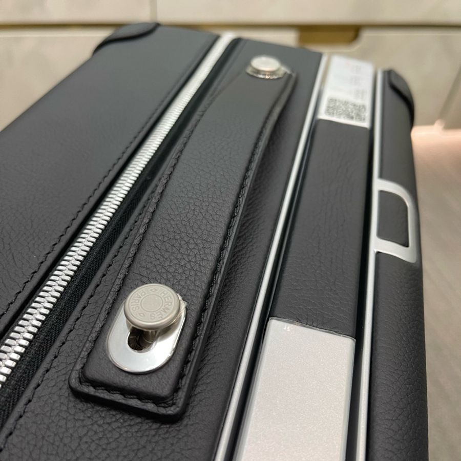 Hermes 愛馬士 suitcase 行李箱 黑色布+皮-6