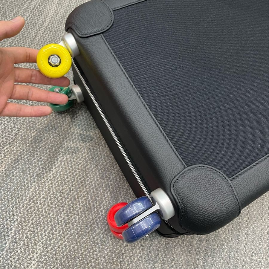 Hermes 愛馬士 suitcase 行李箱 黑色布+皮-12