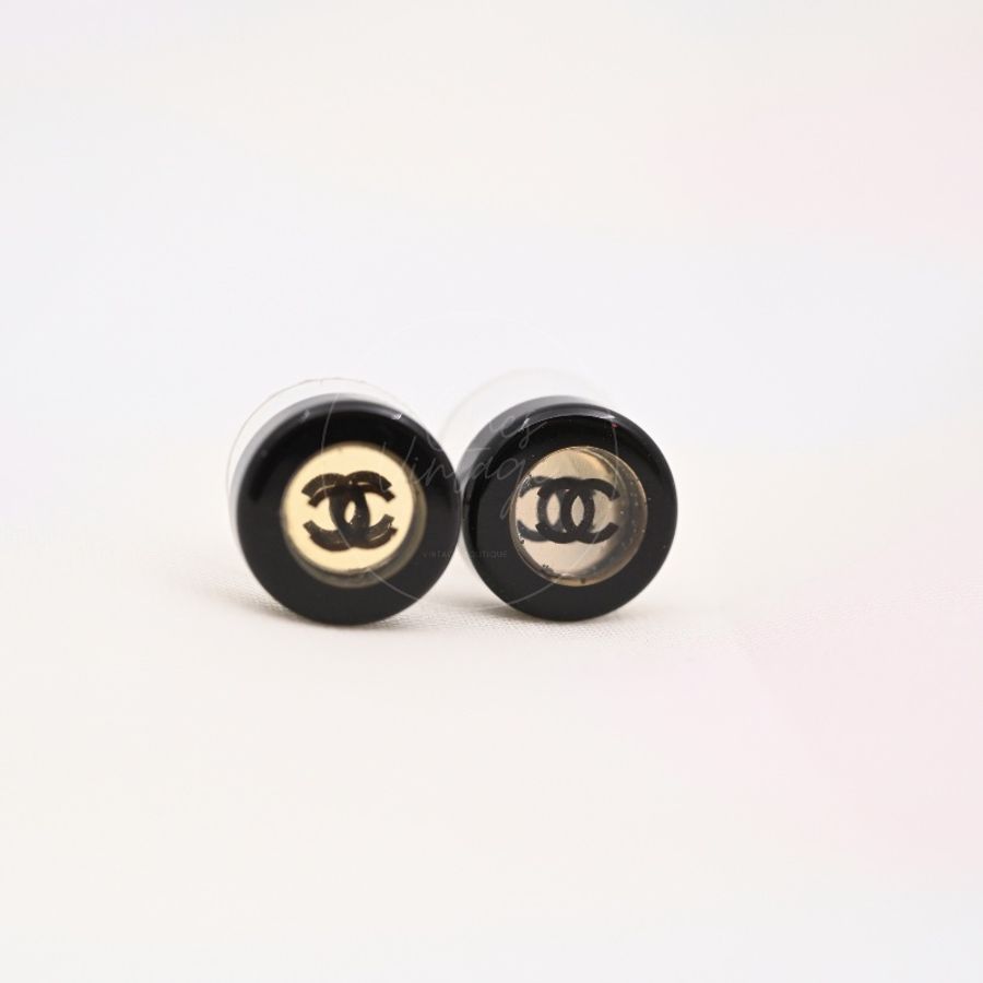 [Pre-owned] Chanel CC Mark Logo Mirror Circle Round Earrings-5