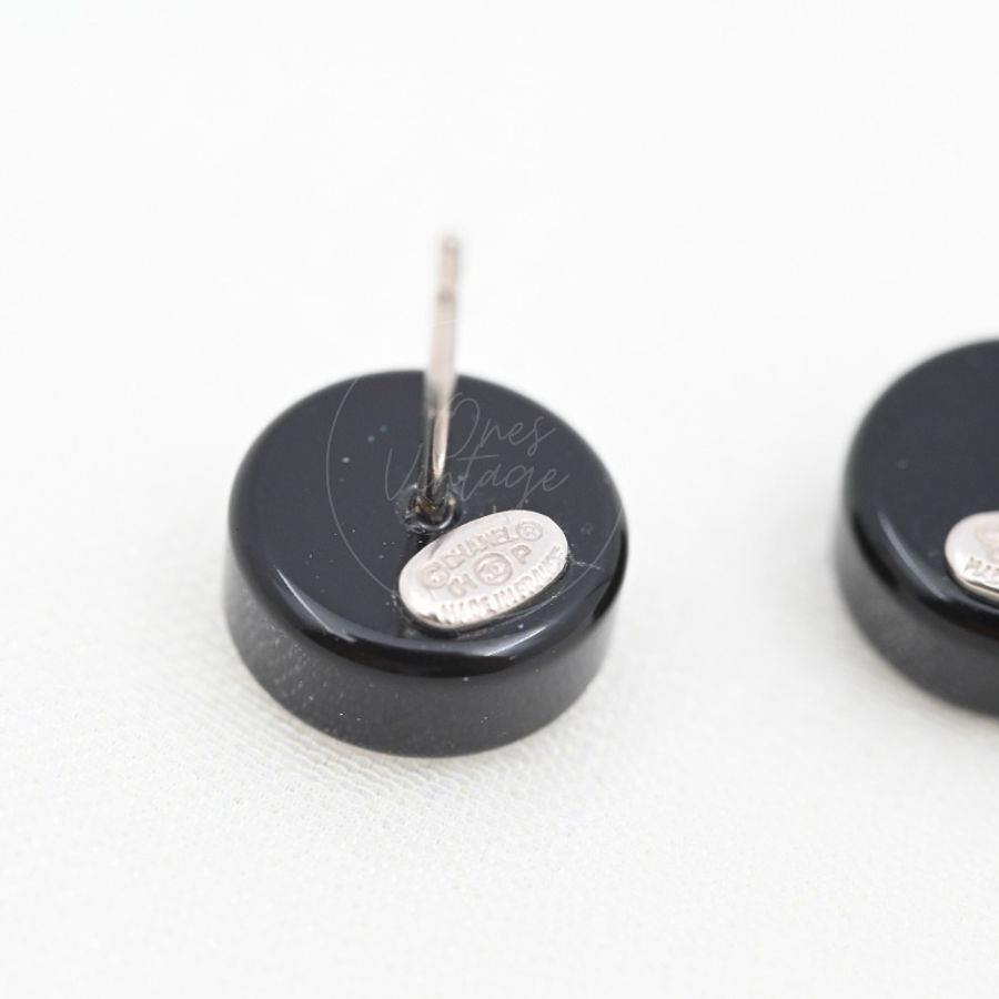 [Pre-owned] Chanel CC Mark Logo Mirror Circle Round Earrings-15