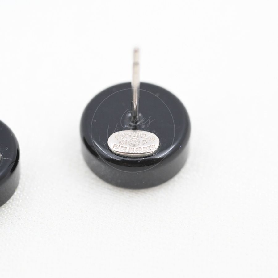 [Pre-owned] Chanel CC Mark Logo Mirror Circle Round Earrings-16