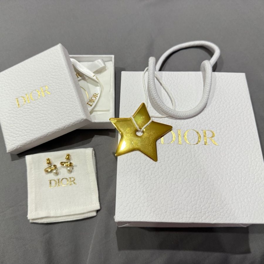 「已售出」Dior Petit CD 耳環 金色珍珠 經典款-5