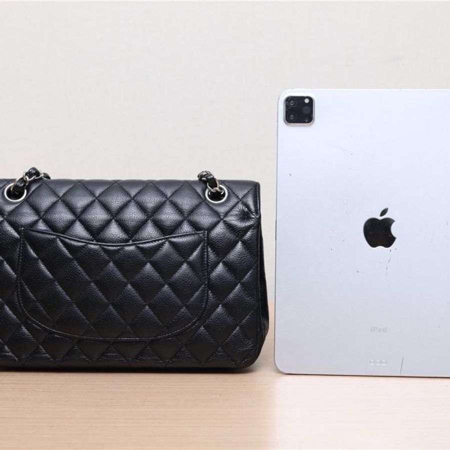 CHANEL(香奈兒) CF 口蓋包 中號 25.5cm 黑色 金扣 25開-2