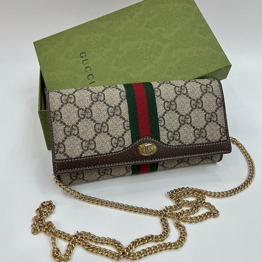 Gucci OPHIDIA GG 鏈帶銀包-5