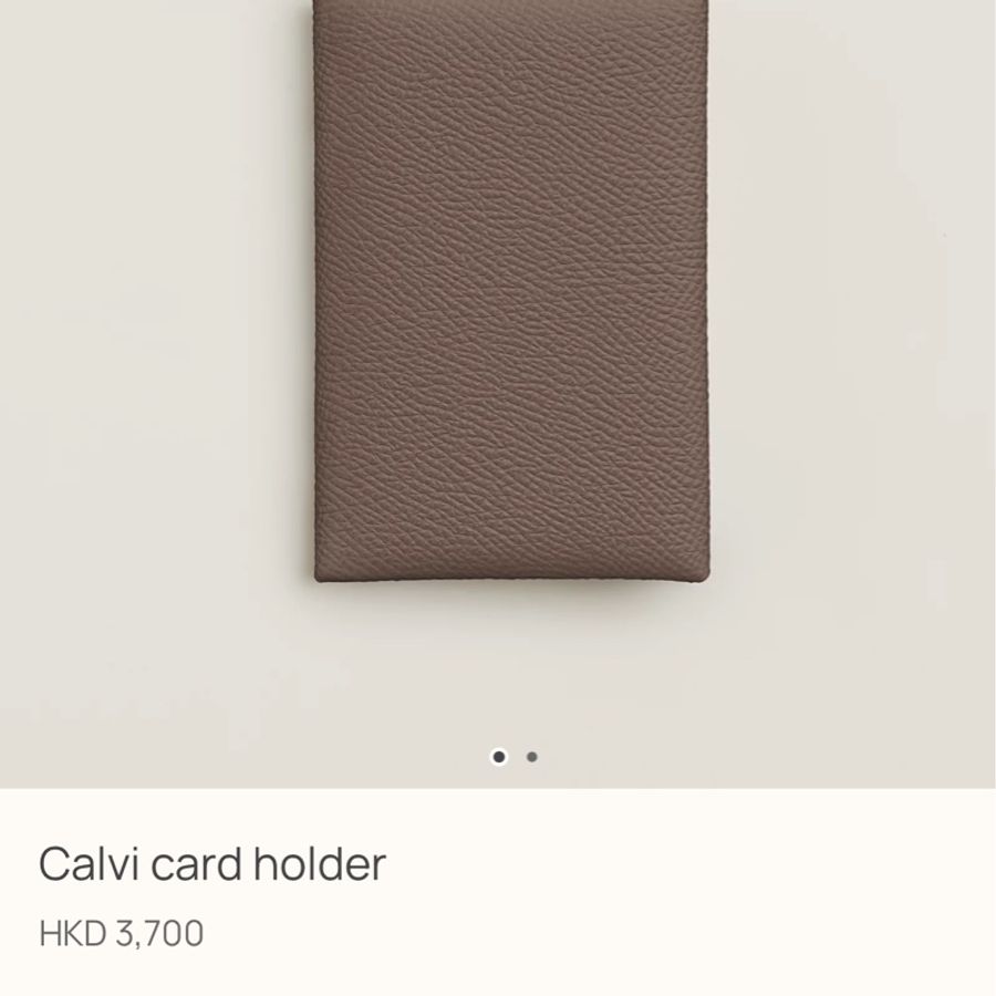 Hermès 大平賣 Calvi 單層• 卡包 Etoupe 大象灰 PHW 全新正單-3