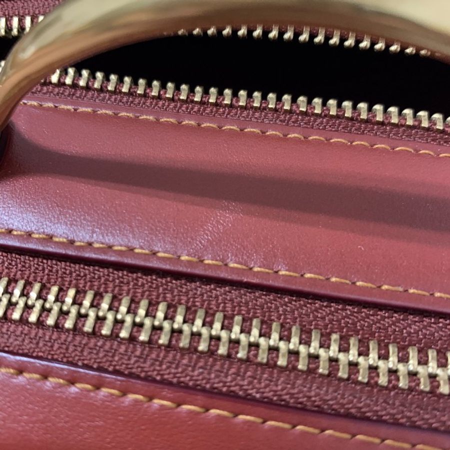 專櫃款 COACH 703 RILEY LUNCHBOX 經典塗層帆布馬鞍色協肩包 午餐包 側背包-10