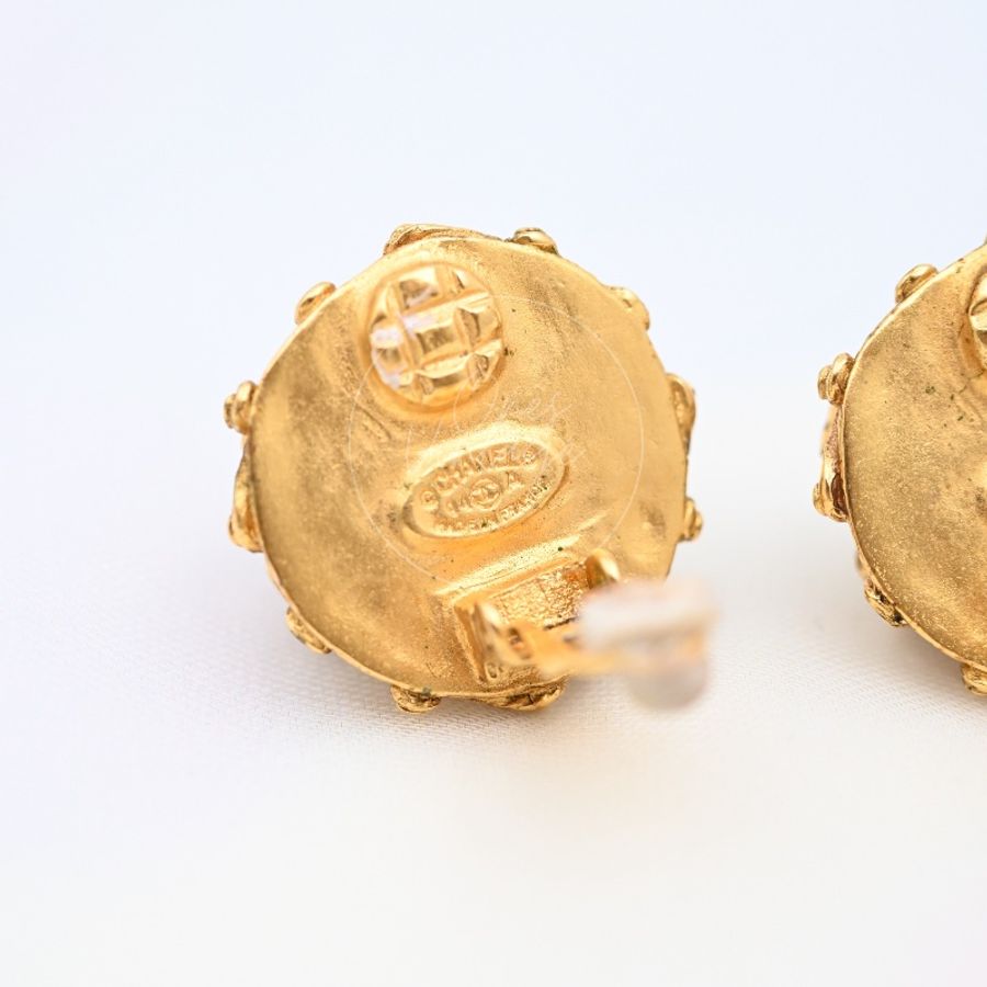 [Pre-owned] Chanel Vintage CC Faux-Pearl Clip-on Earrings-15