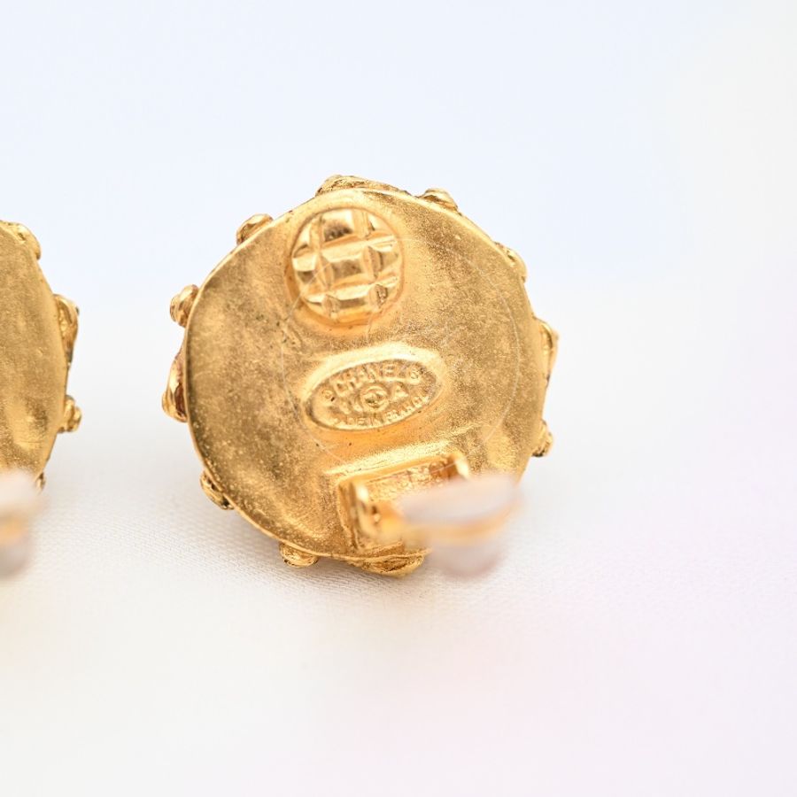 [Pre-owned] Chanel Vintage CC Faux-Pearl Clip-on Earrings-18
