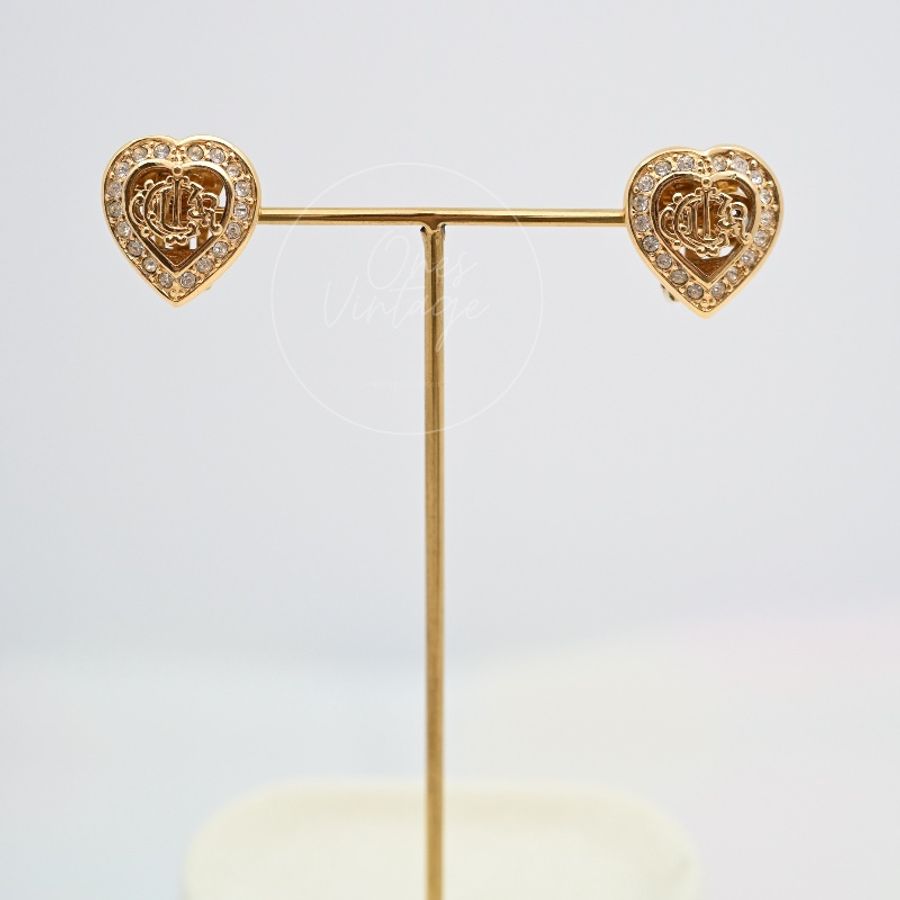 [Pre-owned] CHRISTIAN DIOR Carriage Heart Pendant Ear Clip-8