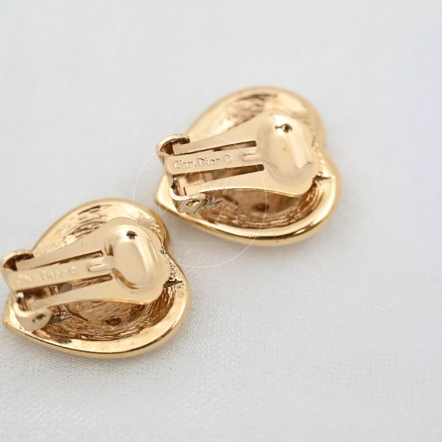 [Pre-owned] CHRISTIAN DIOR Carriage Heart Pendant Ear Clip-27