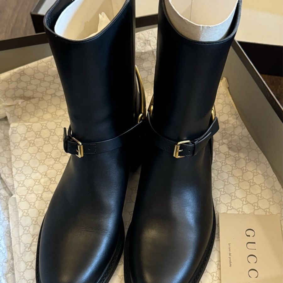 Gucci經典馬接鞋中筒靴-18