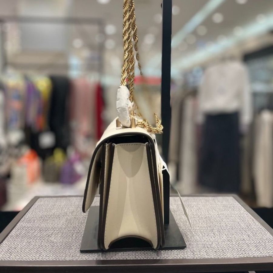 "限時降價"-Tory Burch Eleanor 大標誌小款單肩包 奶油色-5