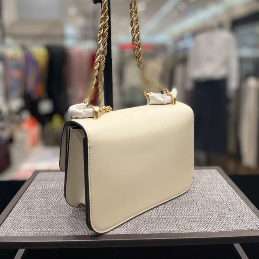 "限時降價"-Tory Burch Eleanor 大標誌小款單肩包 奶油色-7