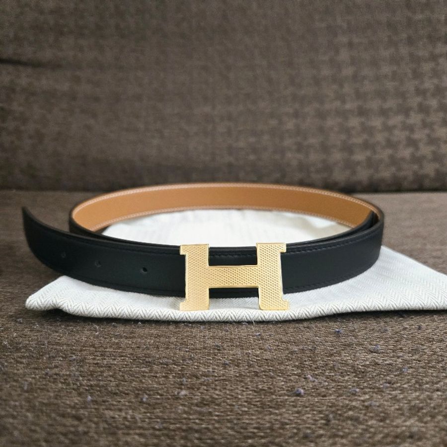 (全新品)愛馬仕H雙色皮帶-0