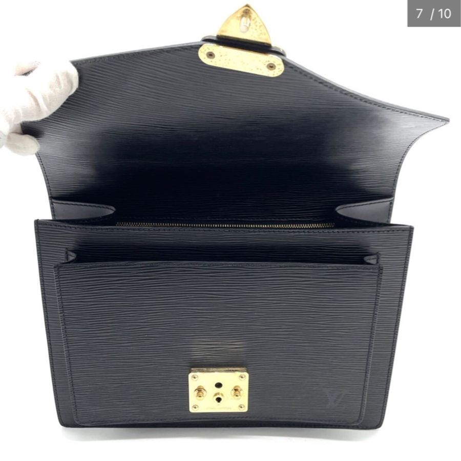 Louis Vuitton Epi水波紋 蒙梭郵差包 斜背包 黑金 #郵差包 #水波紋 #黑金-7